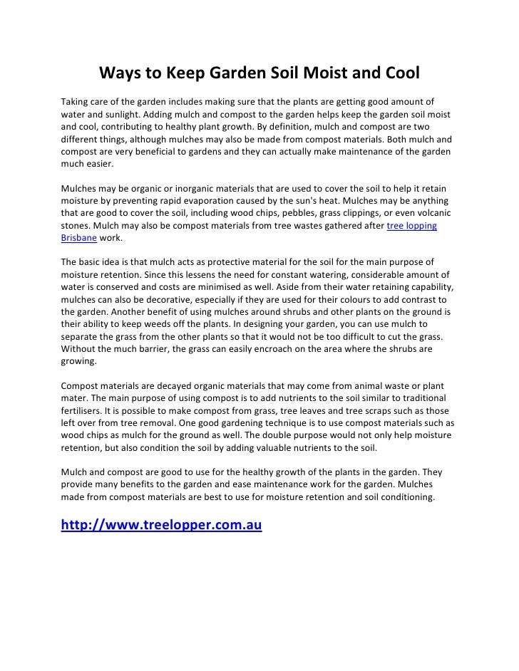 Ways To Keep Garden Soil Moist And Cool