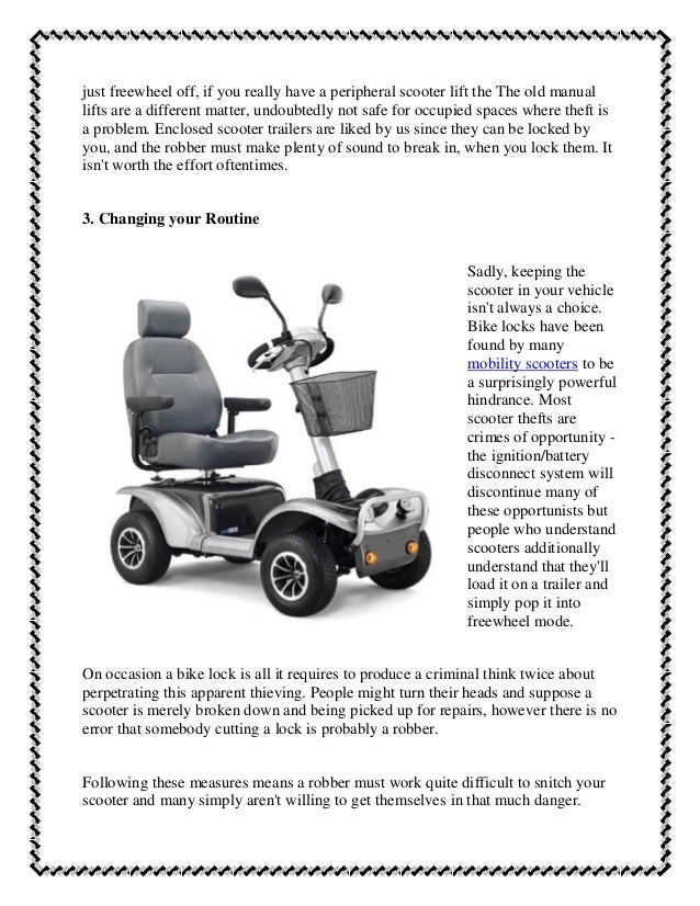 Ways to prevent mobility scooter theft