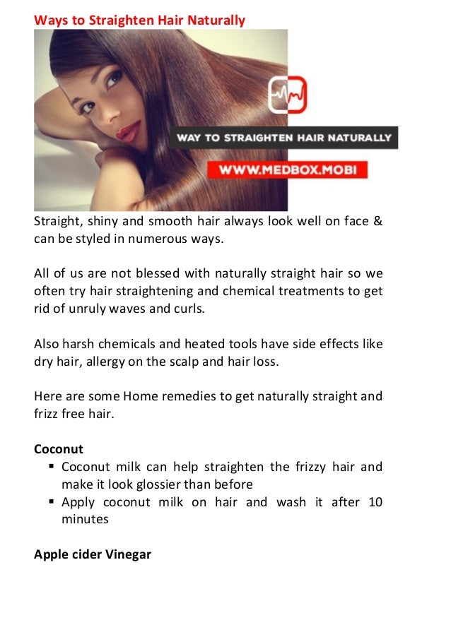 Ways To Straighten Hair Naturally
