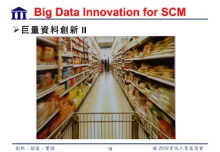 Big Data Innovation for SCM
 巨量資料創新 II




                10
 