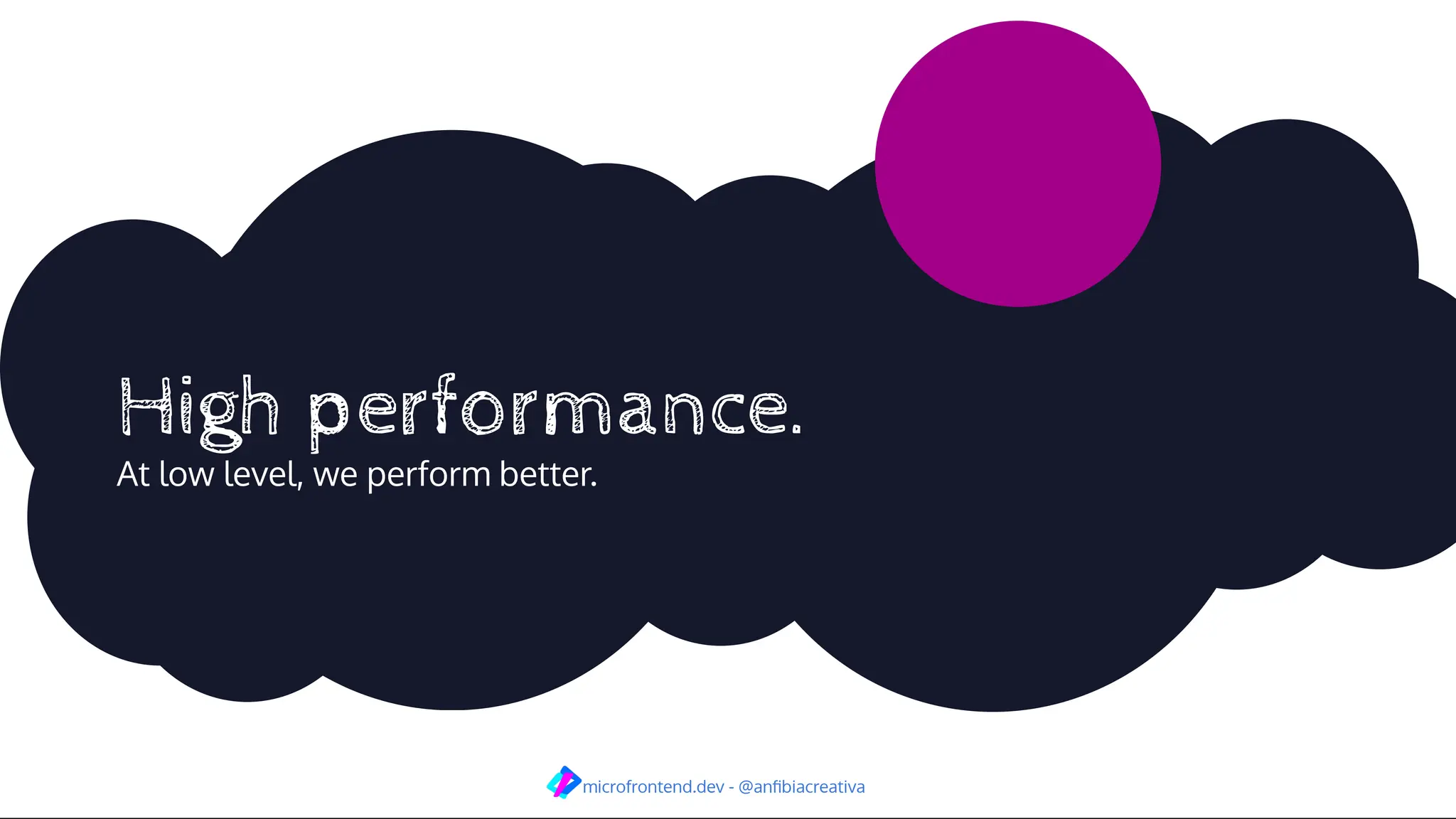 High performance.
At low level, we perform better.
microfrontend.dev - @anﬁbiacreativa
 