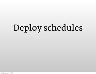 Deploy schedules



Friday, January 13, 2012
 