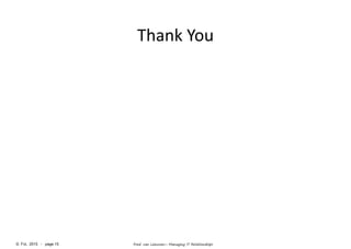 © FvL 2015 - page 15 Fred van Leeuwen– Managing IT Relationships
Thank You
 