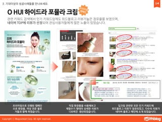 3. 기대이상의 성공사례들을 만나보세요.                                                                       14


     O HUI 하이드라 포뮬라 크림
     관련 키워드 검색에서 인기 키워드임에도 위드블로그 리뷰가높은 점유율을 보였으며,
     네이버 TOP에 리뷰가 선정되어 관심사용자들에게 많은 노출이 있었습니다.




          프리미엄으로 짂행된 캠페인                              직접 화장품을 사용해보고        딥크림 관련된 모든 인기 키워드에
          으로 화장품, 여성 전문 블로                           체험수기 형태의 상세한 리뷰가   위드블로그 리뷰가 점유되었고, 다수의 리뷰가
           거들과 함께 하였습니다.                              130여건 생산되었습니다.      네이버 블로그 메인에 소개 되었습니다.

Copyright ⓒ Blogcocktail Corp. All right reserved.
 