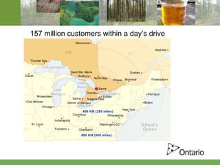 157 million customers within a day’s drive   