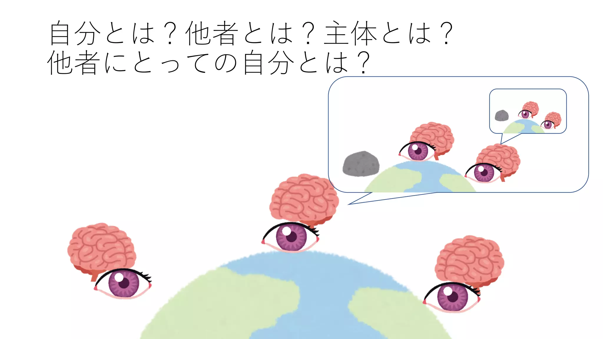⾃分とは？他者とは？主体とは？
他者にとっての⾃分とは？
 