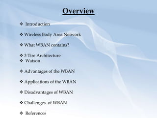 Wireless Body Area network | PPTX