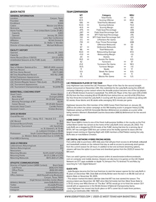 WT Women's Basketball Game Notes (12-30-20)
