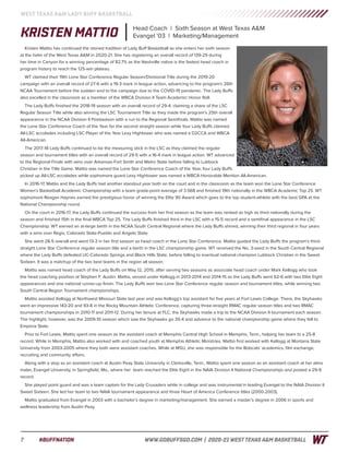 WT Women's Basketball Game Notes (12-30-20)