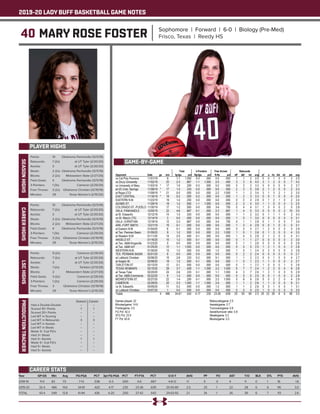 WT Women's Basketball Game Notes (3-13-20)