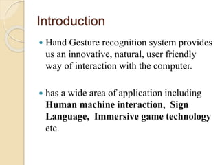 Hand Gesture Recognition Based on Shape Parameters | PPTX