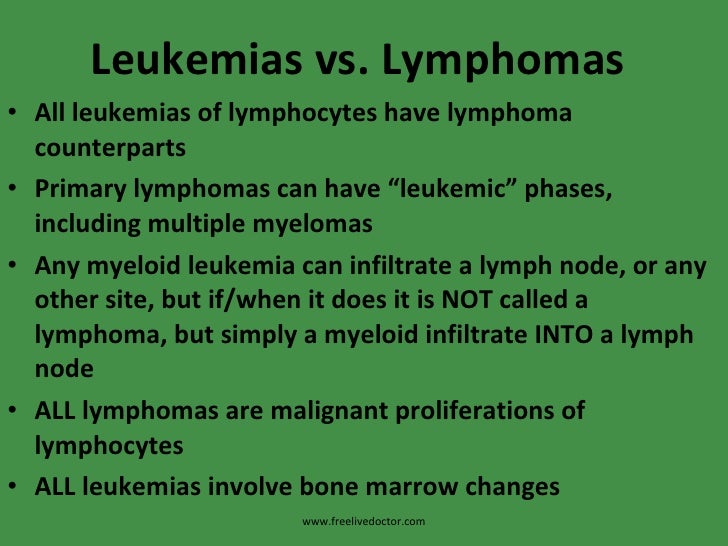 lymphoma vs leukemia Pediatric leukemia and lymphoma
