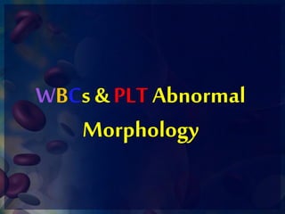 WBCs &PLT Abnormal
Morphology
 