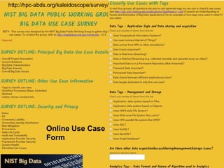 58/5/2015
http://hpc-abds.org/kaleidoscope/survey/
Online Use Case
Form
 