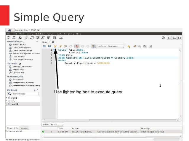 MySQL Workbench for DFW Unix Users Group