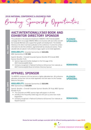 2018 WBENC Sponsorship Opportunities