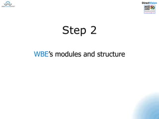 DirectVisionStep 2WBE’s modules and structure