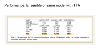 Performance: Ensemble of same model with TTA
 