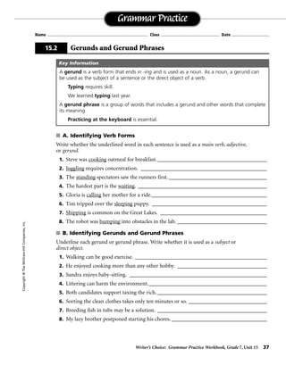 WORK BOOK IN ENGLISH grammar 7 | PDF