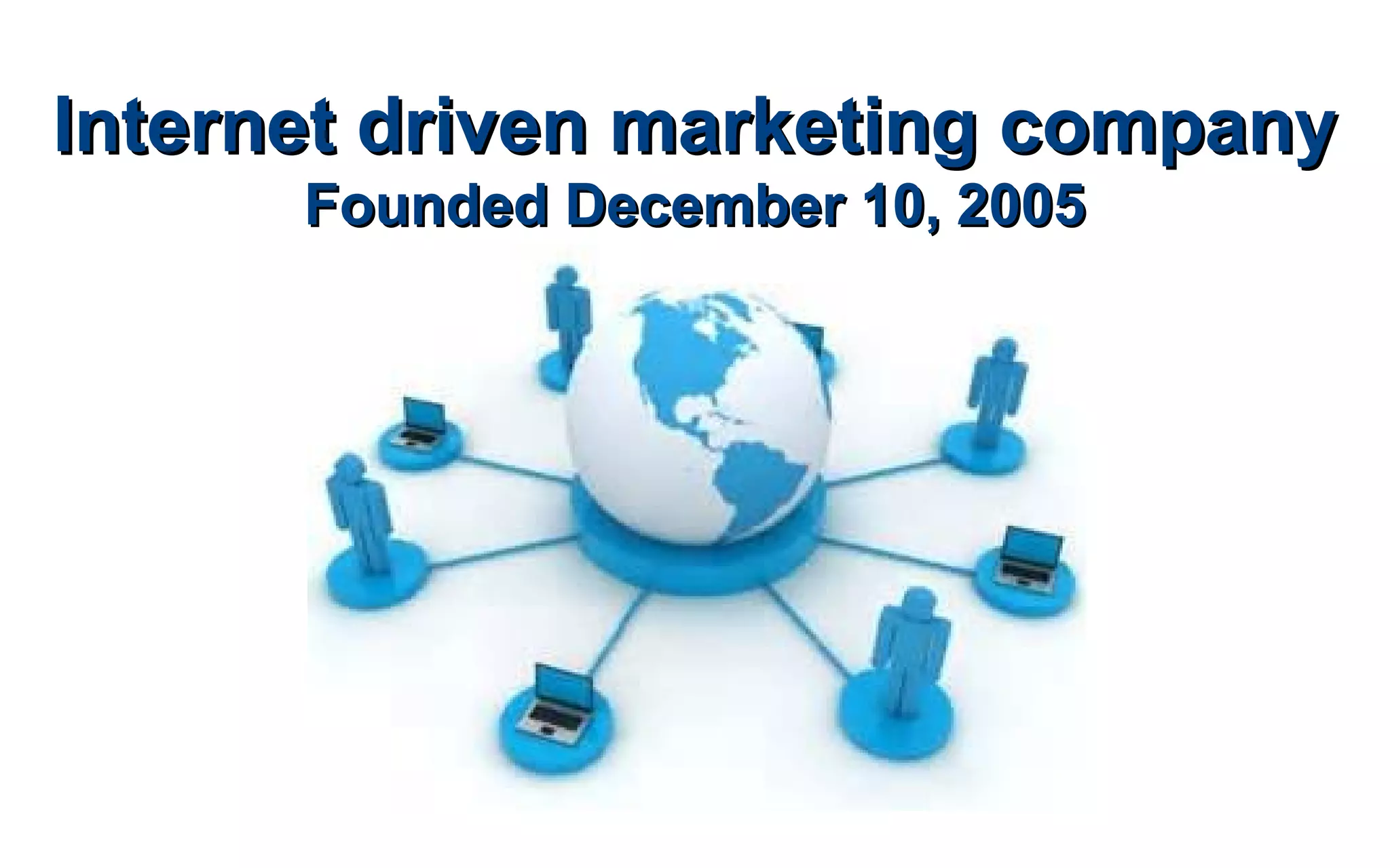 Internet driven marketing companyInternet driven marketing company
Founded December 10, 2005Founded December 10, 2005
 