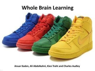 Whole Brain Learning




Anuar Kaden, Ali Abdolkahni, Kien Traht and Charles Audley
 