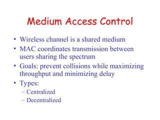 Comprehensive Overview of Medium Access Control in Wireless Networks | PPT