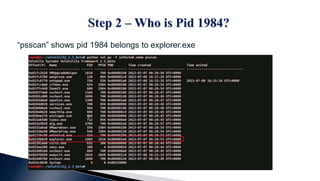 “psscan” shows pid 1984 belongs to explorer.exe
 