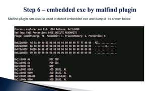 Malfind plugin can also be used to detect embedded exe and dump it as shown below
 