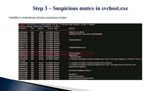Volatility’s mutantscan shows suspicious mutex
 