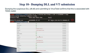 Dumping the suspicious DLL (dll.dll) and submitting to VirusTotal confirms that this is associated with
TDSS rootkit
 