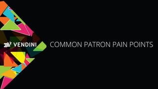 COMMON PATRON PAIN POINTS
 