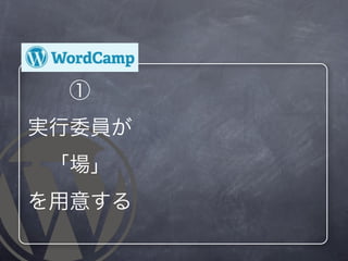 ①
実行委員が
「場」
を用意する
 