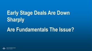 16
Early Stage Deals Are Down
Sharply
Are Fundamentals The Issue?
 