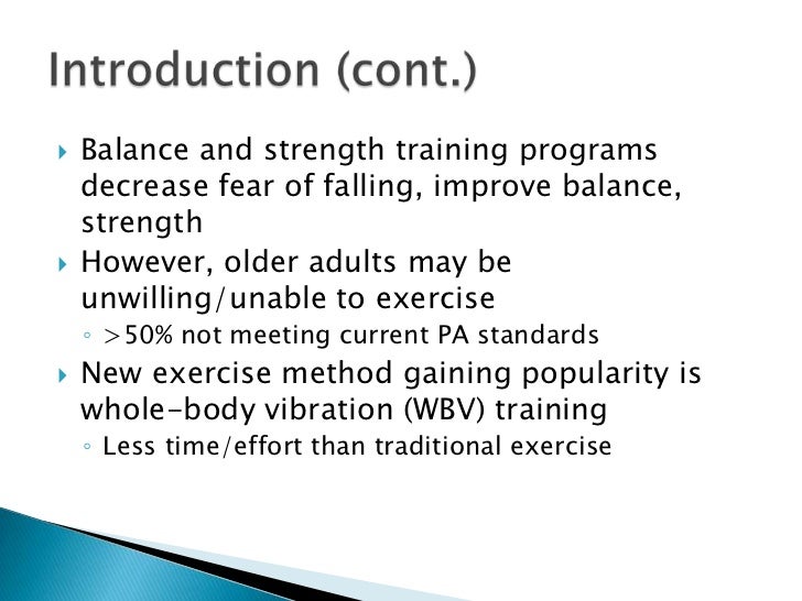 WholeBody Vibration Training and Older Adults