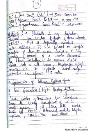 WIRELESS COMMUNICATION HANDWRITTEN NOTES FOR IP | PDF