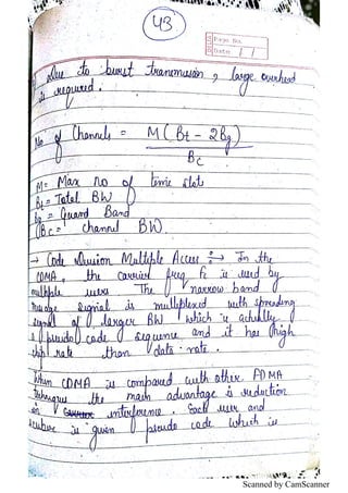 WIRELESS COMMUNICATION HANDWRITTEN NOTES FOR IP | PDF