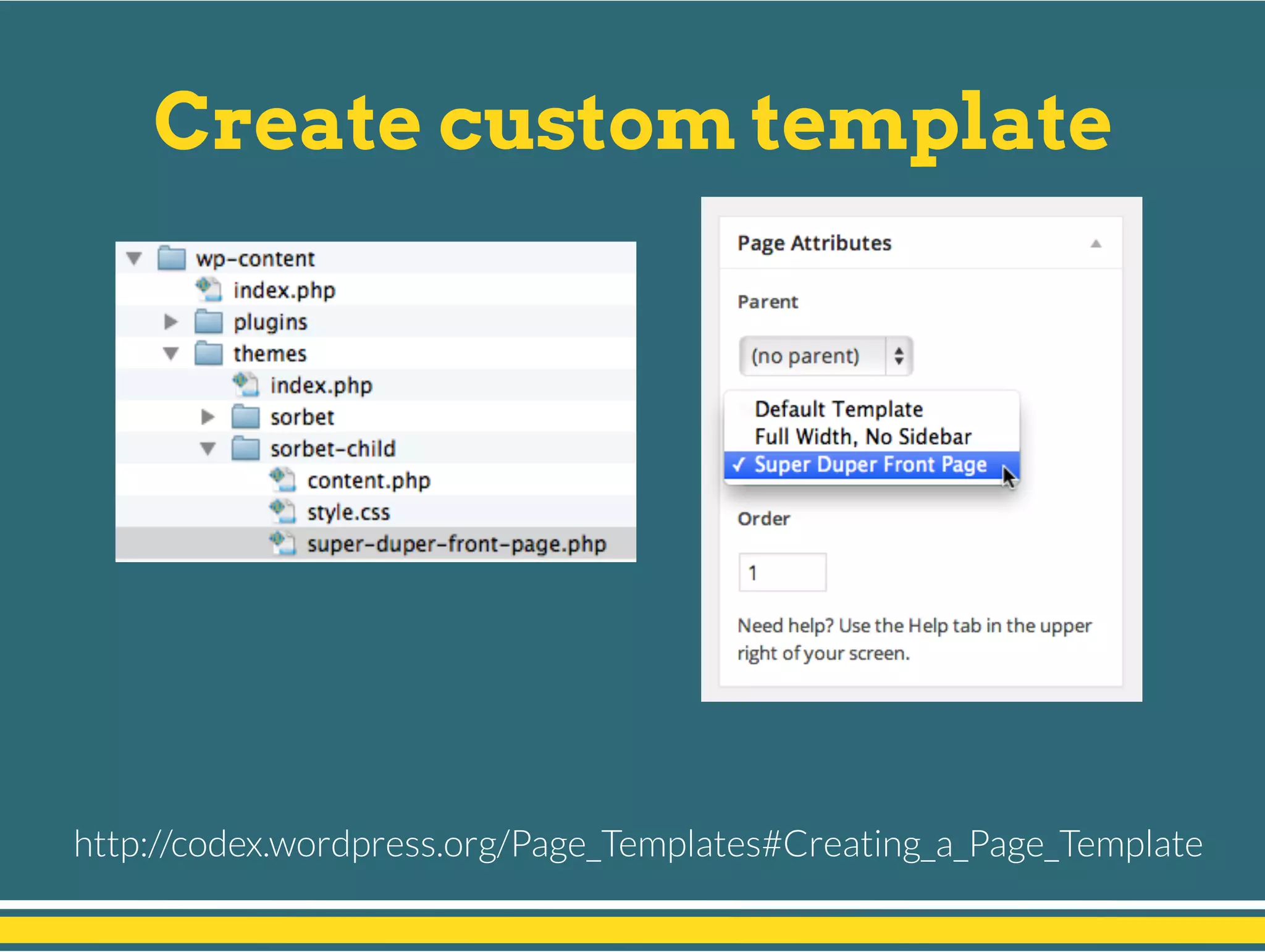 Create custom template
http://codex.wordpress.org/Page_Templates#Creating_a_Page_Template
 