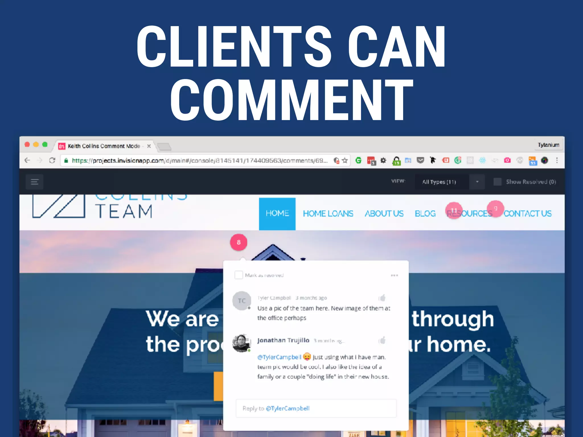 CLIENTS CAN
COMMENT
 