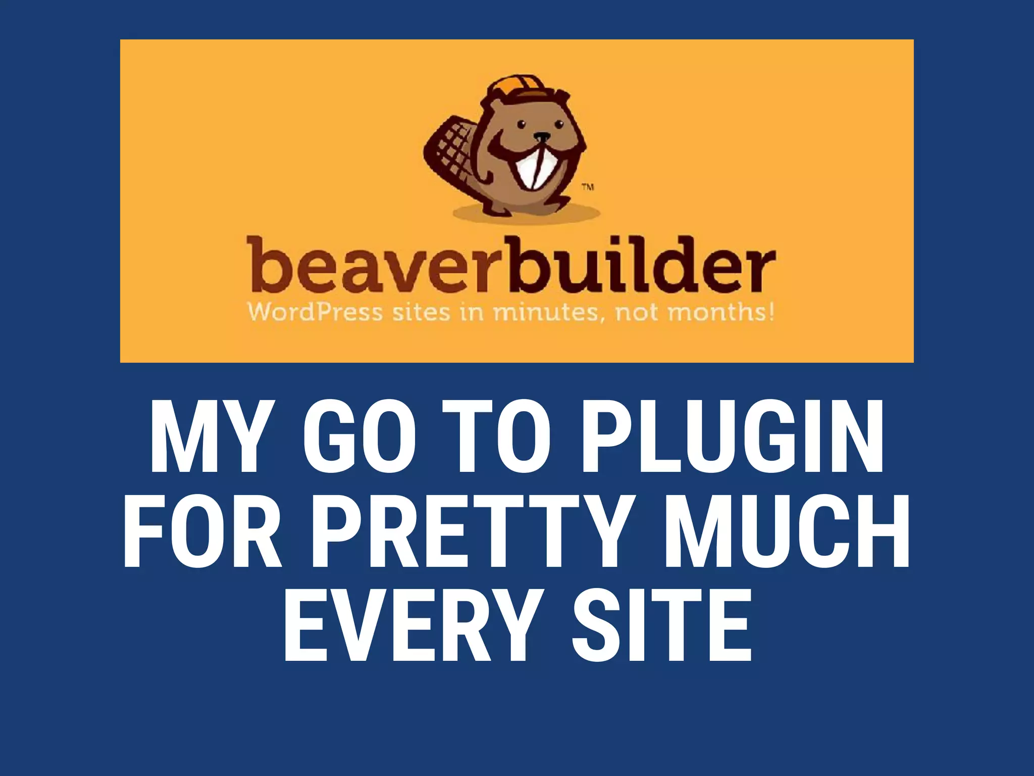 MY GO TO PLUGIN
FOR PRETTY MUCH  
EVERY SITE
 