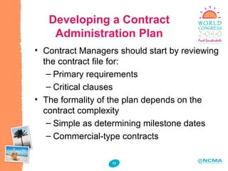 Effective Administration of Commercial Contracts | PPT