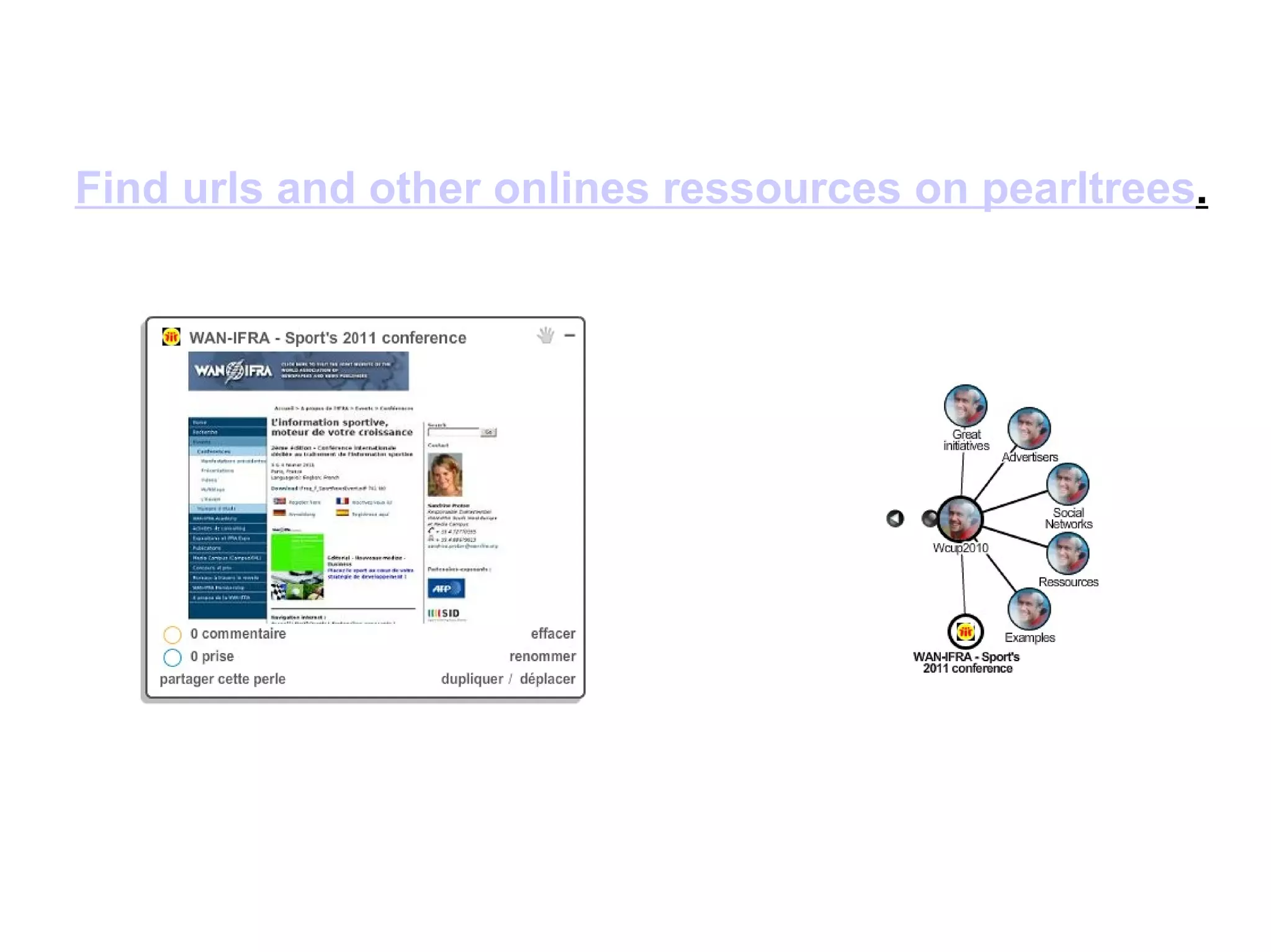 Find urls and other onlines ressources on pearltrees.
 