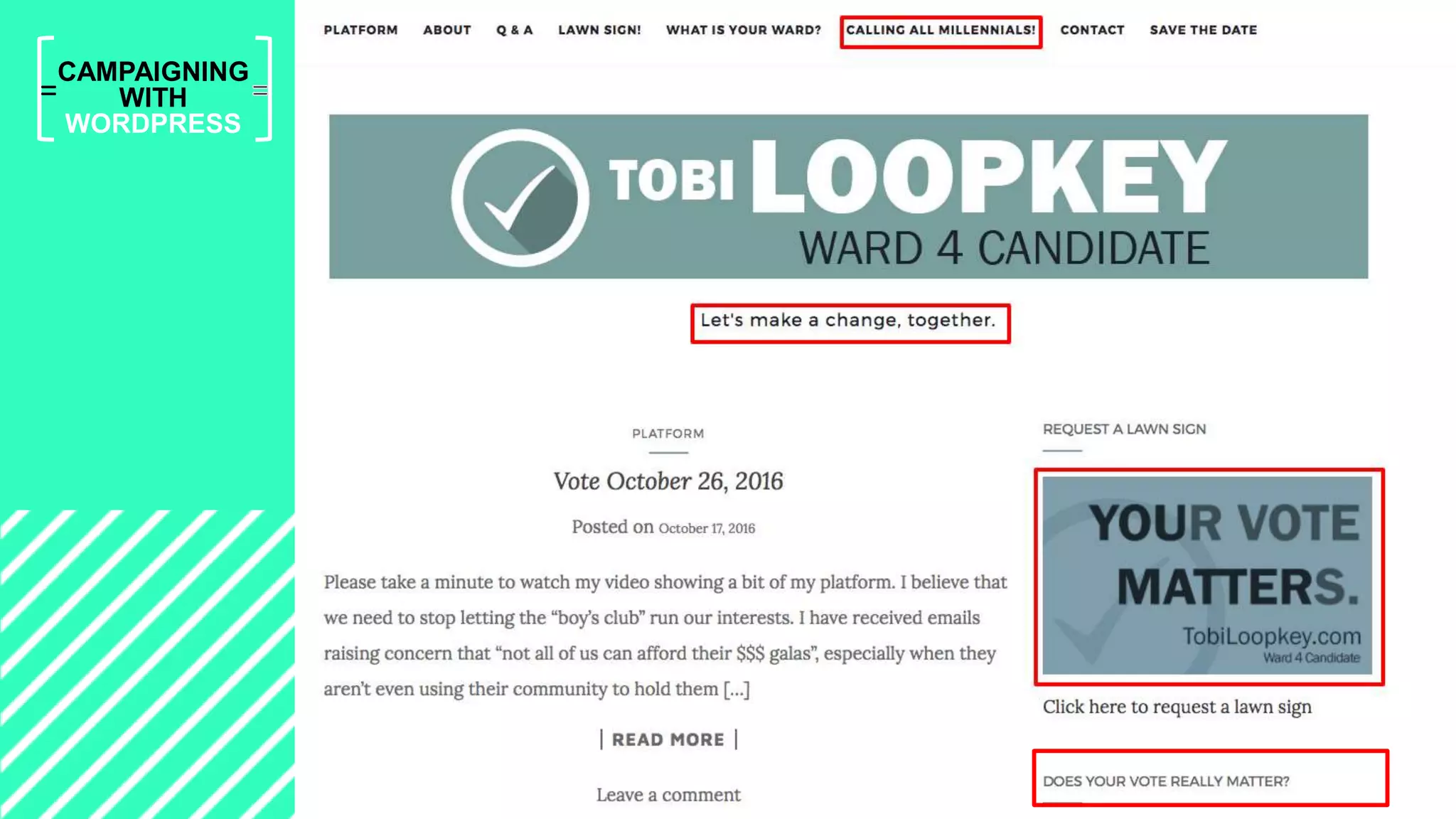 =
CAMPAIGNING
WITH
WORDPRESS
 