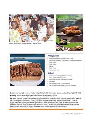 WCA Annual report 2017: Cooks guide on groundnut opens up pathways to boost consumption in nigeria