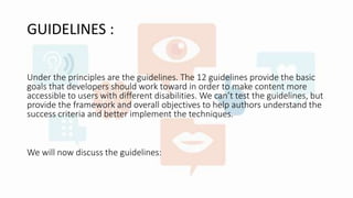 Web Content Accessibility Guidelines | PPTX