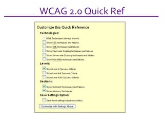 WCAG 2.0 Quick Ref 