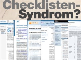 Checklisten-
  Syndrom?
 
