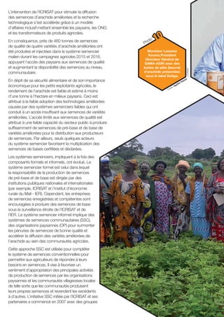 ICRISAT Research Program West and Central Africa 2016 Highlights-Strategic strengthening of Mali groundnut production and seed systems through an inclusive business model (French)