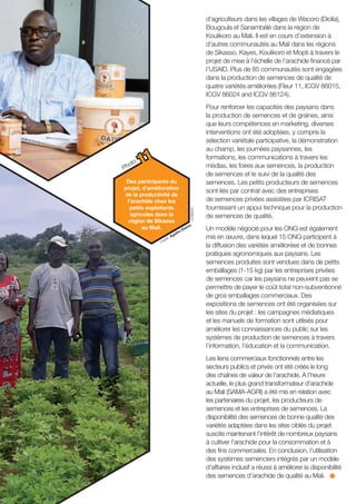 ICRISAT Research Program West and Central Africa 2016 Highlights-Strategic strengthening of Mali groundnut production and seed systems through an inclusive business model (French)