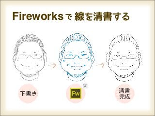 Fireworks で 線を清書する




                清書
 下書き
                完成
 