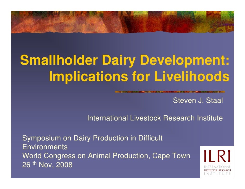 Smallholder Dairy Development Implications for Livelihoods